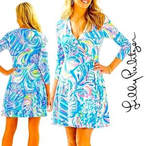 Lilly Pulitzer Emilia wrap dress in print Guilty Pleasure. Size XL and NWT